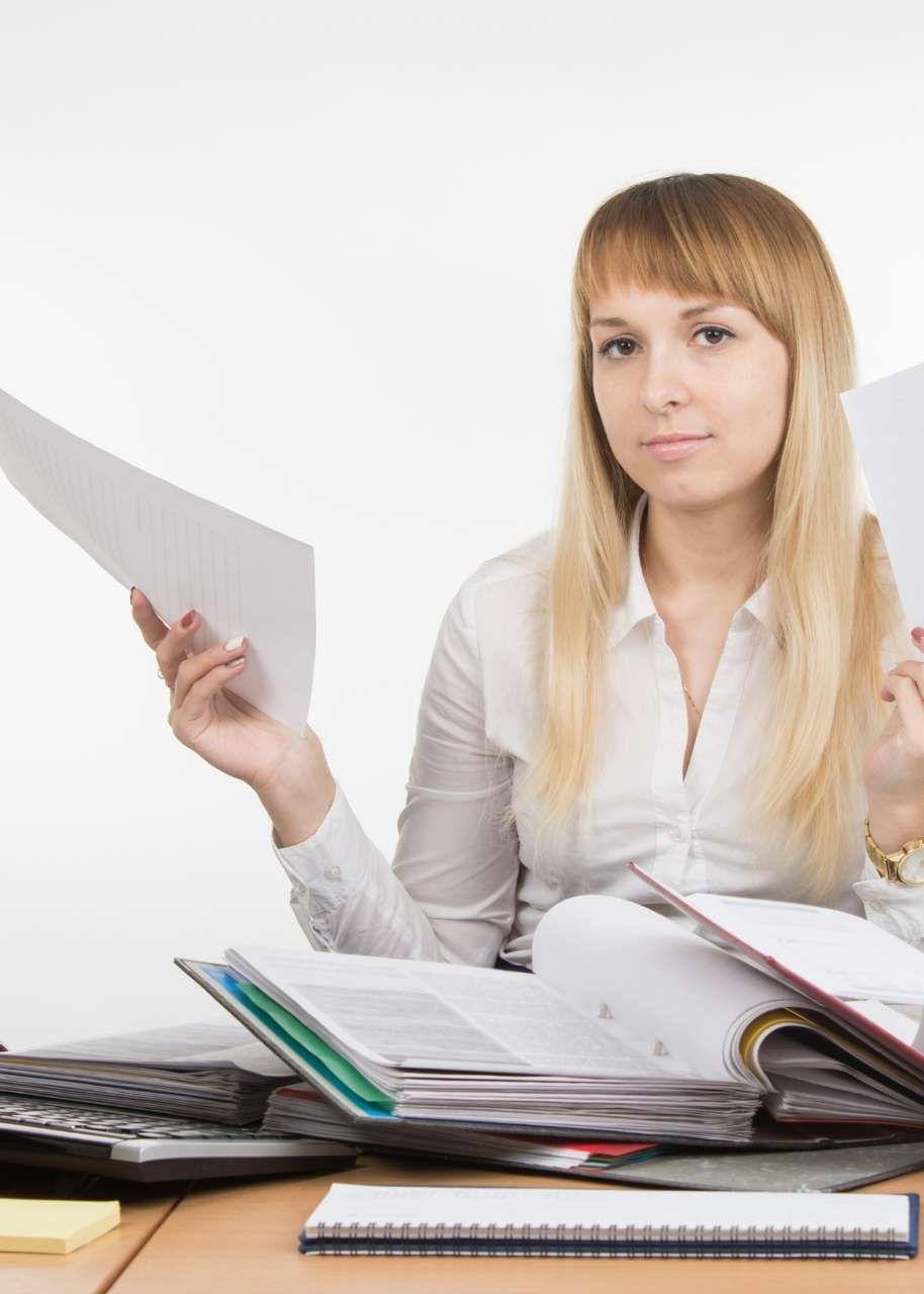 Sortieren der Unterlagen